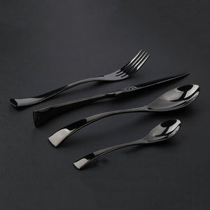 Jet Black Silverware - 4 Piece Set