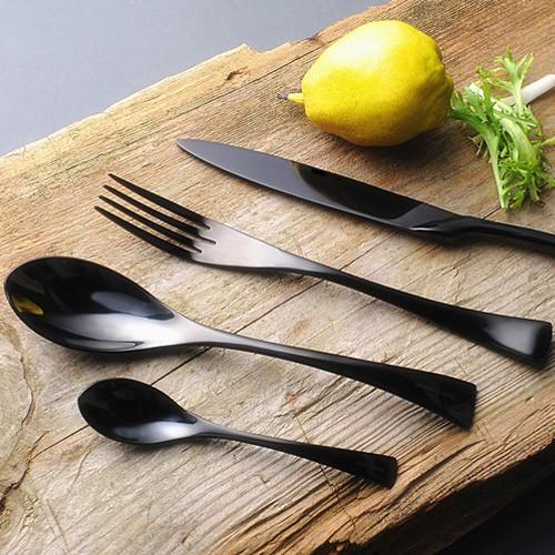 Jet Black Silverware - 4 Piece Set