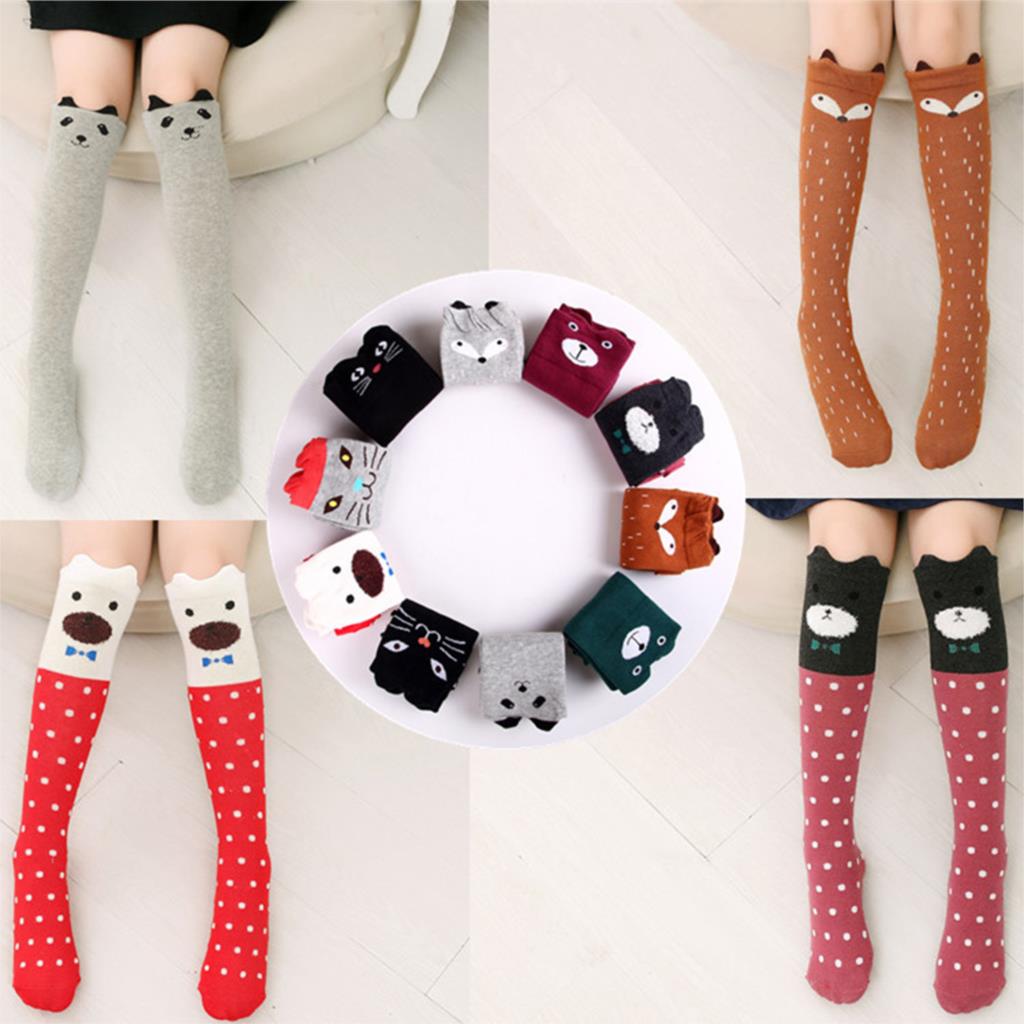 Cartoon Cute Children Socks Print Animal Cotton Baby Kids Socks Knee High Long Fox Socks For Toddler Girl Clothing Accessories