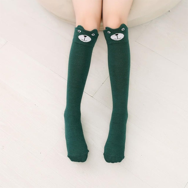 Cartoon Cute Children Socks Print Animal Cotton Baby Kids Socks Knee High Long Fox Socks For Toddler Girl Clothing Accessories