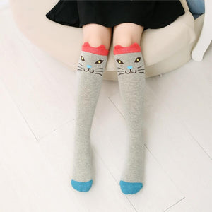 Cartoon Cute Children Socks Print Animal Cotton Baby Kids Socks Knee High Long Fox Socks For Toddler Girl Clothing Accessories