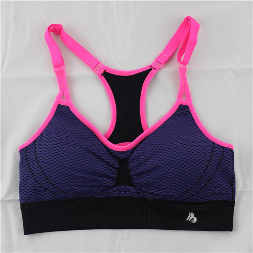 B.BANG Sexy Women Push Up Bra Running Sports Shirts for Yoga Gym Fitness Patchwork Tops For Girls and Woman Adjustable Strap Bra