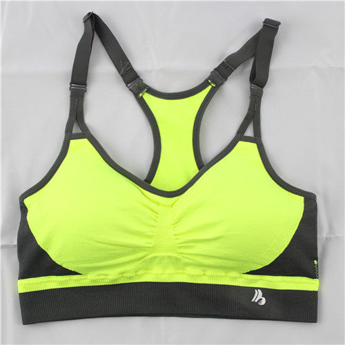 B.BANG Sexy Women Push Up Bra Running Sports Shirts for Yoga Gym Fitness Patchwork Tops For Girls and Woman Adjustable Strap Bra