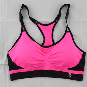 B.BANG Sexy Women Push Up Bra Running Sports Shirts for Yoga Gym Fitness Patchwork Tops For Girls and Woman Adjustable Strap Bra