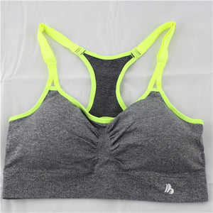 B.BANG Sexy Women Push Up Bra Running Sports Shirts for Yoga Gym Fitness Patchwork Tops For Girls and Woman Adjustable Strap Bra