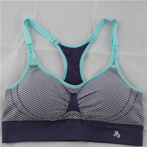 B.BANG Sexy Women Push Up Bra Running Sports Shirts for Yoga Gym Fitness Patchwork Tops For Girls and Woman Adjustable Strap Bra