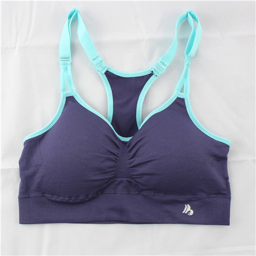 B.BANG Sexy Women Push Up Bra Running Sports Shirts for Yoga Gym Fitness Patchwork Tops For Girls and Woman Adjustable Strap Bra