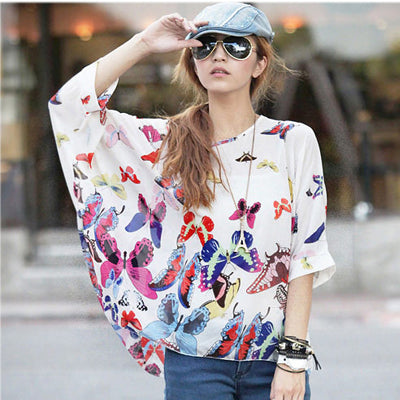 Blouse Shirt Women 2017 New Fashion Floral Print Summer Style Chiffon Blouses and Tops Women's Clothing Plus Size Shirts Blusas