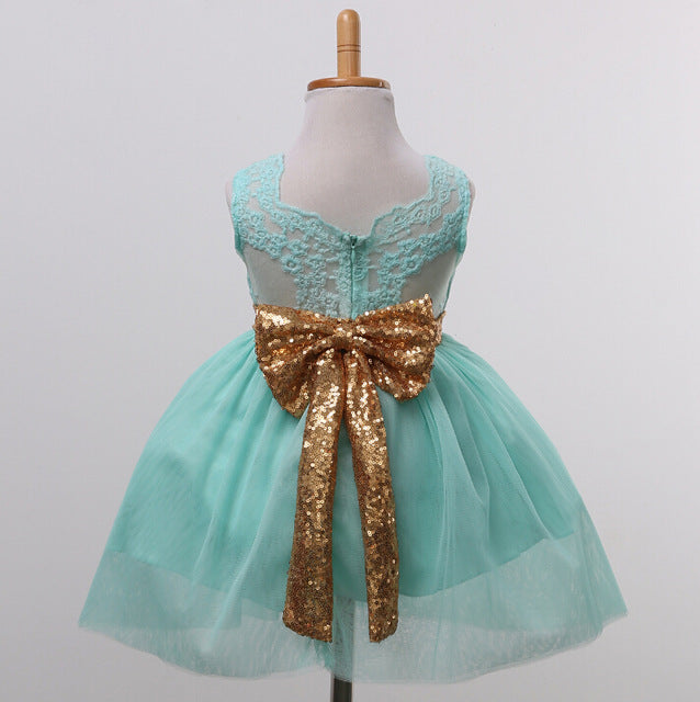 Kids Baby Girl Dresses Clothing Tops Bow Party Cute Sleeveless Ball Gown Bowknot Dress Clothes Girls New Outfit 2017