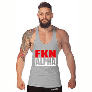 Men's Summer Casual Muscle Sleeveless Letter Print Fitness Tank Top Bodybuilding Workout Vest Singlet Shirt  Sportswear Jersey