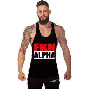 Men's Summer Casual Muscle Sleeveless Letter Print Fitness Tank Top Bodybuilding Workout Vest Singlet Shirt  Sportswear Jersey