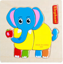 Baby Kids Cartoon Animals Dimensional Puzzle Baby Educational Kids Children Intellectual Developmental Wooden Toy Puzzle Gift