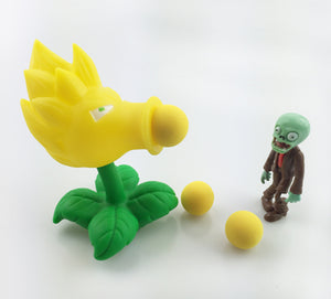 2017 PVZ Plants vs Zombies Peashooter PVC Action Figure Model Toy Gifts Toys For Children High Quality Brinquedos, In OPP Bag