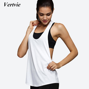 Vertvie 2017 Yoga Crop Top Women Sleeveless Backless Running Sports T Shirts Quick Dry Jogging Gym Fitness Tank Top Sportwear