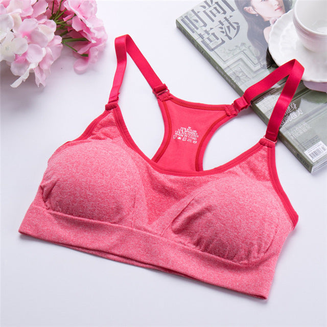 Fitness Sport Bra Women Sports Bra Running Gym Sujetador Push Up Bra Athletic Vest Yoga Top Padded Brassiere Soutien Gorge Sport