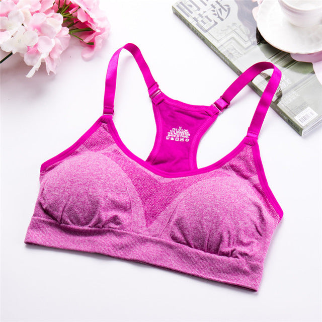 Fitness Sport Bra Women Sports Bra Running Gym Sujetador Push Up Bra Athletic Vest Yoga Top Padded Brassiere Soutien Gorge Sport