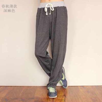 TG6386 Cheap wholesale 2016 new Men loose thick paragraph add hair straight guard pants knitting leisure trousers