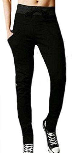 Abetteric Mens Zip Pocket Drawstring Pants Casual Tracksuit Sportwear