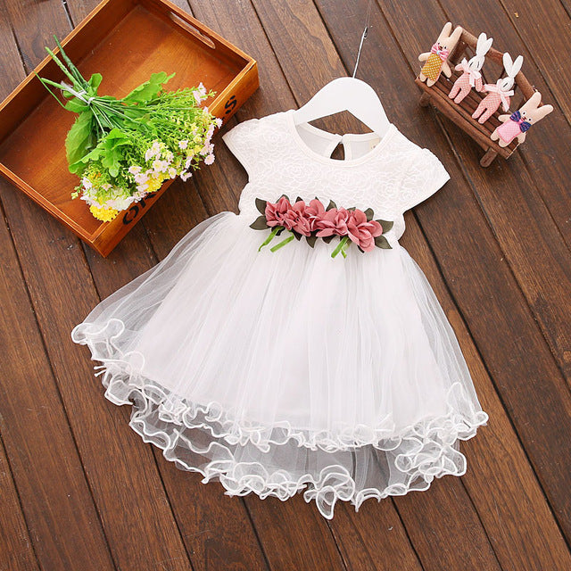 2017 Multi-style Super Cute Baby Girls Summer Floral Dress Princess Party Tulle Flower Dresses 0-3Y Clothing