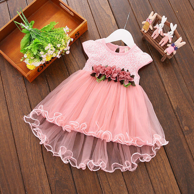 2017 Multi-style Super Cute Baby Girls Summer Floral Dress Princess Party Tulle Flower Dresses 0-3Y Clothing