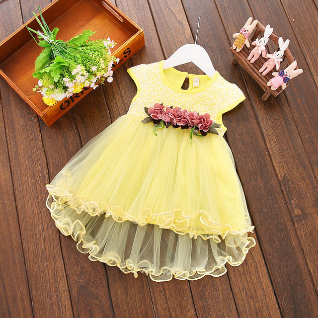 2017 Multi-style Super Cute Baby Girls Summer Floral Dress Princess Party Tulle Flower Dresses 0-3Y Clothing