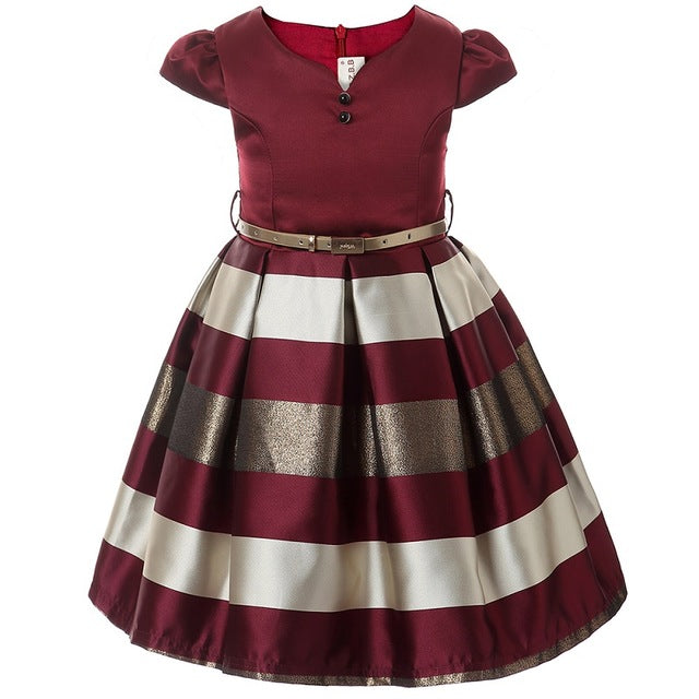 Baby Girl Princess Dress Kids stripe Sleeveless Dresses for Toddler Girl Children European American Fashion Clothing Free Belt