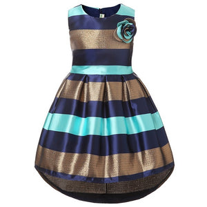 Baby Girl Princess Dress Kids stripe Sleeveless Dresses for Toddler Girl Children European American Fashion Clothing Free Belt