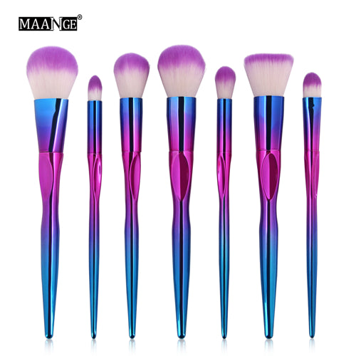 10/15pcs Mermaid Makeup Brushes Set Eyeshadow Eyeliner Blush Blending Contour Foundation Cosmetic Beauty Make Up Brush Tools Kit