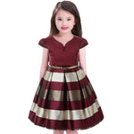 Baby Girl Princess Dress Kids stripe Sleeveless Dresses for Toddler Girl Children European American Fashion Clothing Free Belt