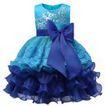 Formal Ball Gown Clothing Elegant Dresses for Girls Summer 2017 Princess Party Tutu Baby Dress Kids Clothes Blue Christmas Child