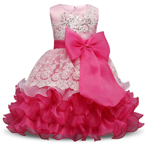 Formal Ball Gown Clothing Elegant Dresses for Girls Summer 2017 Princess Party Tutu Baby Dress Kids Clothes Blue Christmas Child