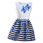 Summer Girls Dress Butterfly Floral Print Princess Dresses for Baby Girls Designer Formal Party Elsa Dress Kids Clothes Vestido