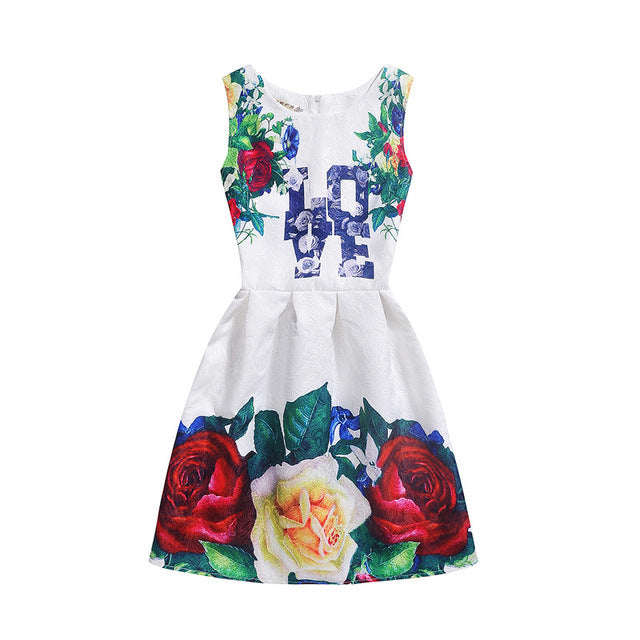 Summer Girls Dress Butterfly Floral Print Princess Dresses for Baby Girls Designer Formal Party Elsa Dress Kids Clothes Vestido