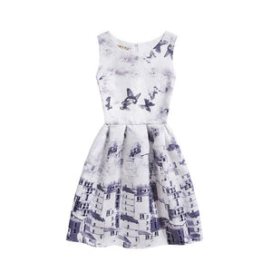 Summer Girls Dress Butterfly Floral Print Princess Dresses for Baby Girls Designer Formal Party Elsa Dress Kids Clothes Vestido