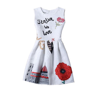 Summer Girls Dress Butterfly Floral Print Princess Dresses for Baby Girls Designer Formal Party Elsa Dress Kids Clothes Vestido