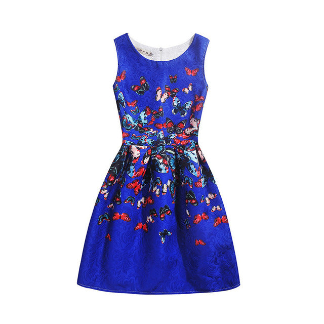Summer Girls Dress Butterfly Floral Print Princess Dresses for Baby Girls Designer Formal Party Elsa Dress Kids Clothes Vestido