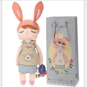 Kawaii Plush Stuffed Animal Cartoon Kids Toys for Girls Children Baby Birthday Christmas Gift Angela Rabbit Girl Metoo Doll/35CM