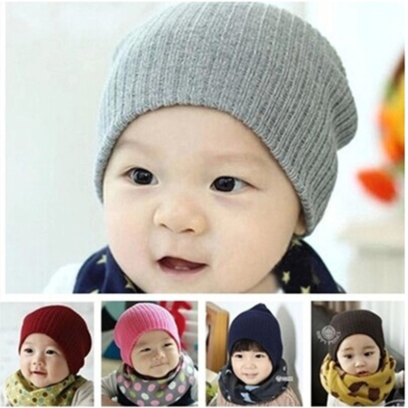 DreamShining Baby Hat Kids Newborn Knitted Cap Crochet Solid Children Beanies Boys Girls Hats Headwear Toddler Caps Accessories