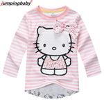 Jumpingbaby 2017 Kids Clothes Children Girls Camiseta Santa T-shirts Baby Kitty Clothes Toddler Girl T-shirt Roupas Christmas