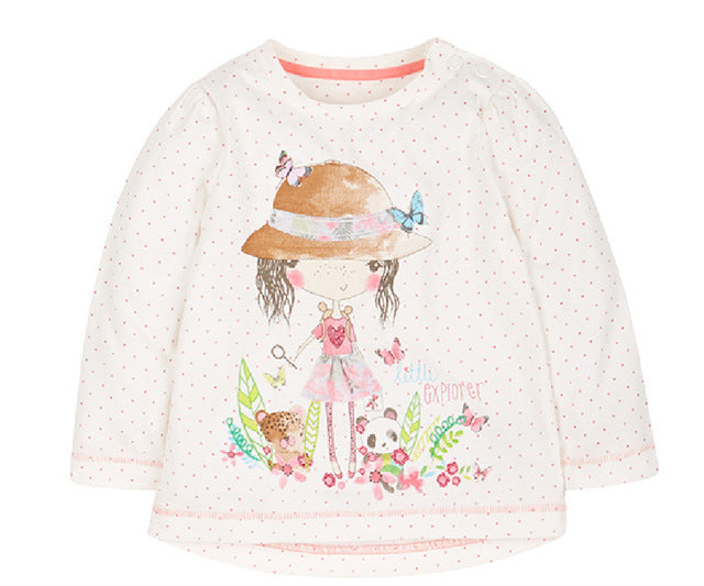 Jumpingbaby 2017 Kids Clothes Children Girls Camiseta Santa T-shirts Baby Kitty Clothes Toddler Girl T-shirt Roupas Christmas