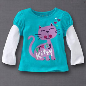 Jumpingbaby 2017 Kids Clothes Children Girls Camiseta Santa T-shirts Baby Kitty Clothes Toddler Girl T-shirt Roupas Christmas