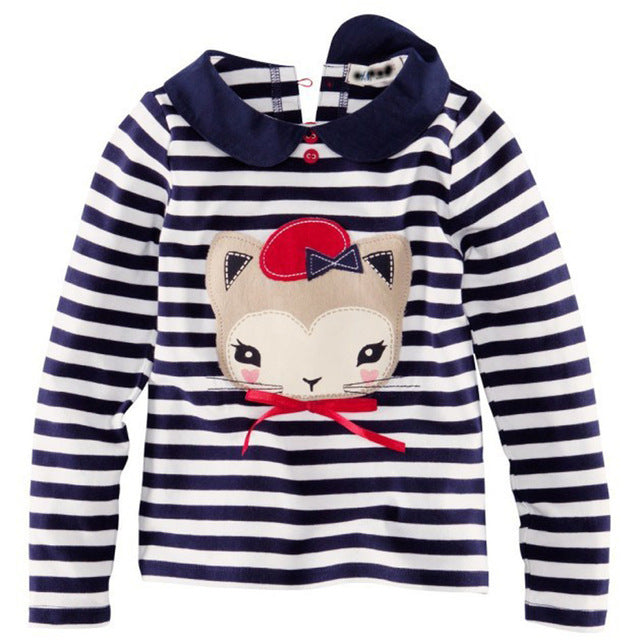 Jumpingbaby 2017 Kids Clothes Children Girls Camiseta Santa T-shirts Baby Kitty Clothes Toddler Girl T-shirt Roupas Christmas