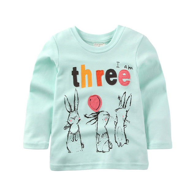 Jumpingbaby 2017 Kids Clothes Children Girls Camiseta Santa T-shirts Baby Kitty Clothes Toddler Girl T-shirt Roupas Christmas
