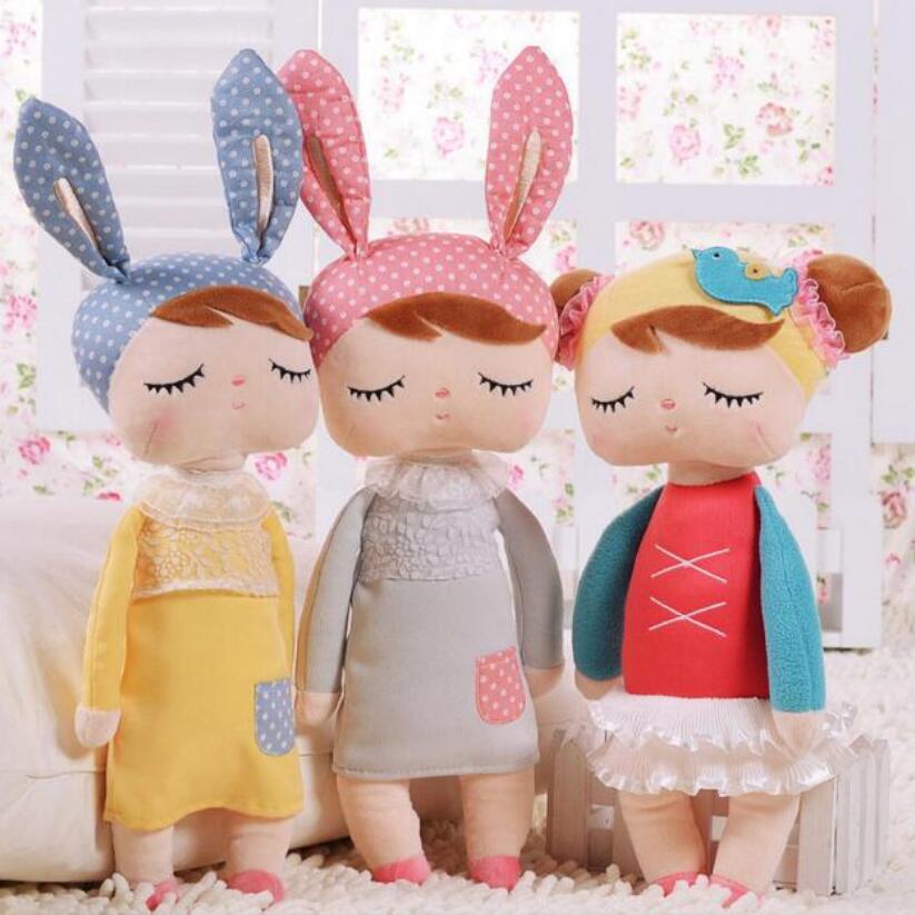 Kawaii Plush Stuffed Animal Cartoon Kids Toys for Girls Children Baby Birthday Christmas Gift Angela Rabbit Girl Metoo Doll/35CM