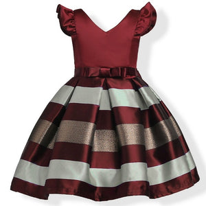 Baby Girl Princess Dress Kids stripe Sleeveless Dresses for Toddler Girl Children European American Fashion Clothing Free Belt