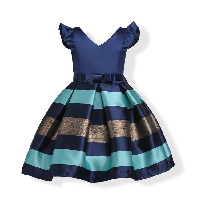 Baby Girl Princess Dress Kids stripe Sleeveless Dresses for Toddler Girl Children European American Fashion Clothing Free Belt