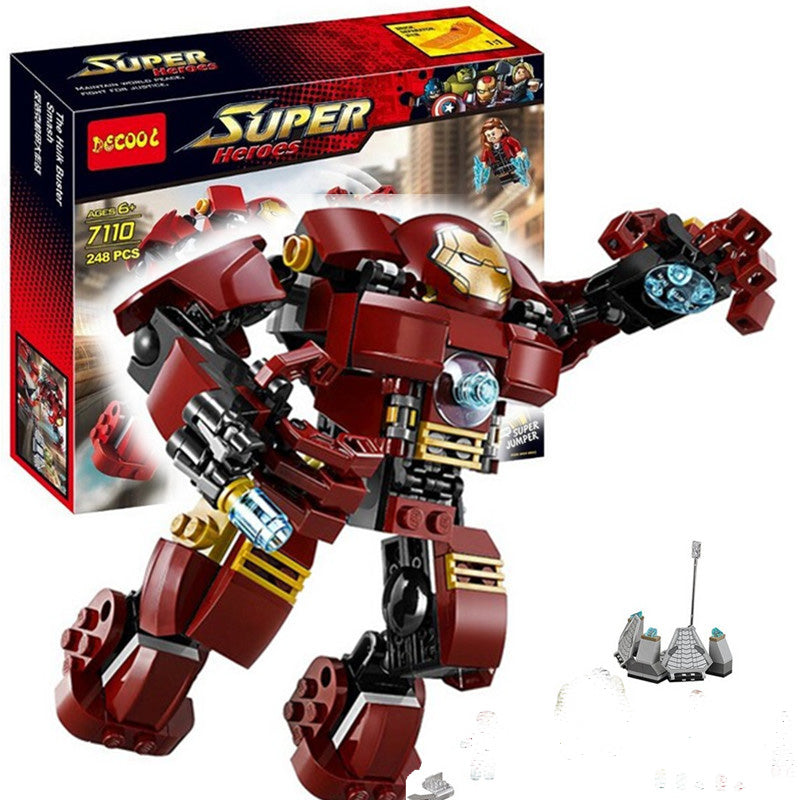 Decool 7110  Marvel Super Heroes Avengers The Hulk Buster Smash  Building Block Set Iron Man Toy Compatible with Lego 76031