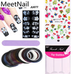 Fashion C,Y,V French nail sticker Nail Art Flower Sticker Nails Beauty Wraps Polish Decals and 10 color Nail Striping Tape Line