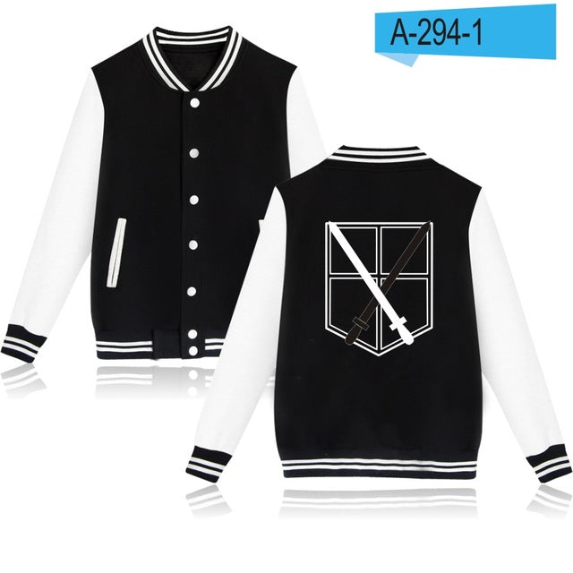 BTS Attack On Titans Baseball Jacket Hoodies And Sweatshirt For Couples Funny Anime Capless Hoodies Men Cartoon Jacket Clothes