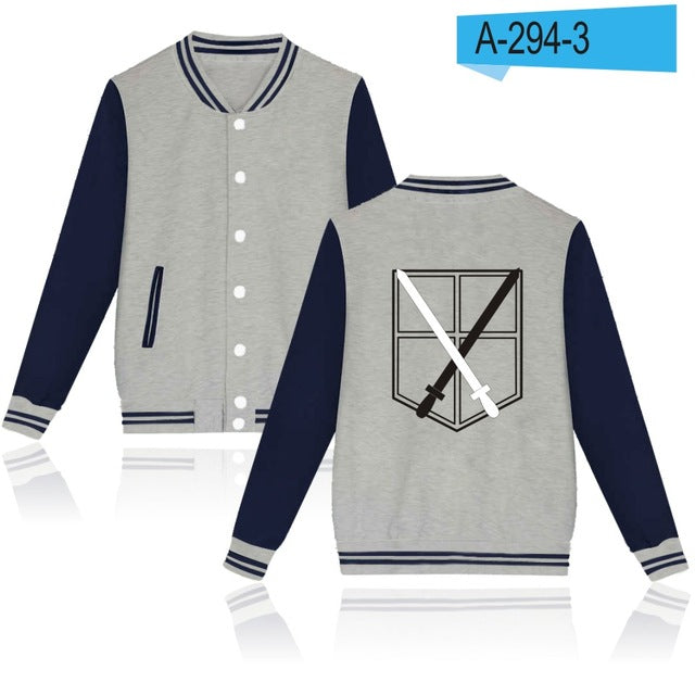 BTS Attack On Titans Baseball Jacket Hoodies And Sweatshirt For Couples Funny Anime Capless Hoodies Men Cartoon Jacket Clothes